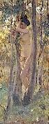 Julius LeBlanc Stewart Jeune femme nue dans un sous-bois oil